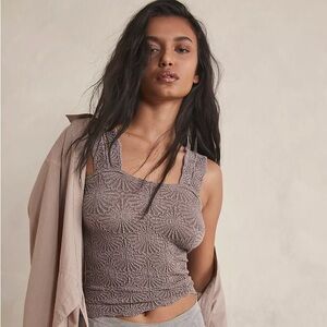 Free People Love Letter Cami Dark Mushroom